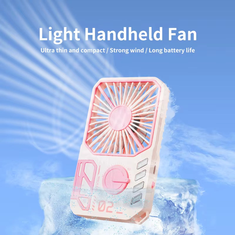 Desk Fan Rechargeable 2000Mah Camping Fan Pocket Fan Handheld Cooling Fan Pocket Handheld Small Fan USB Charging Summer Fan