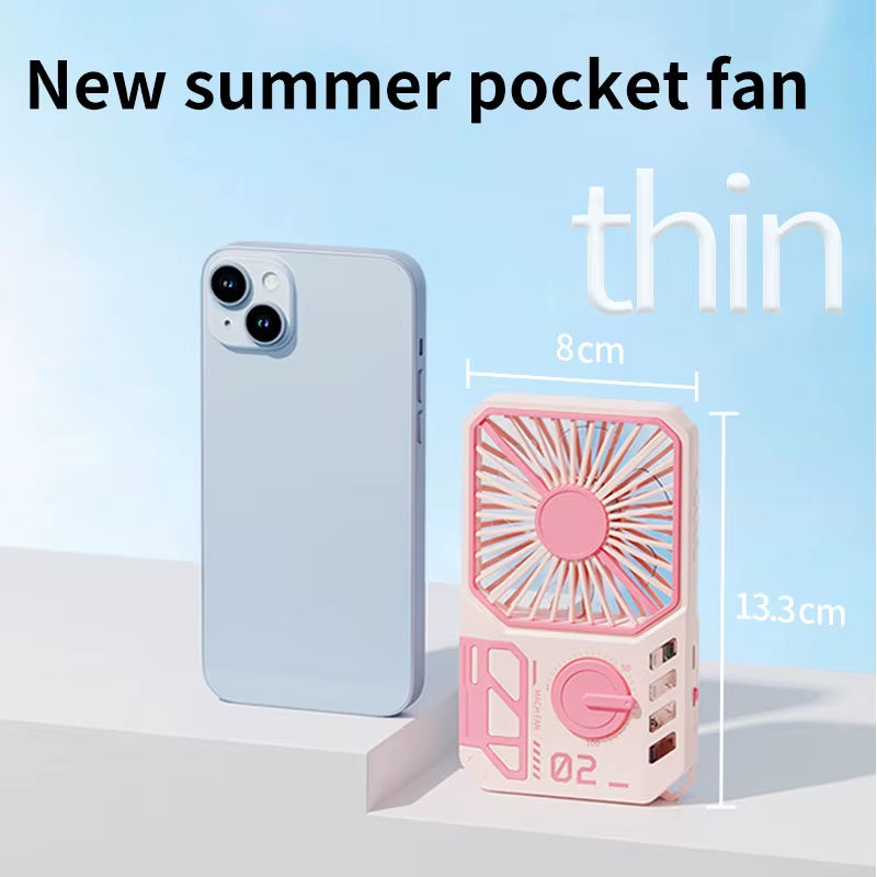 Desk Fan Rechargeable 2000Mah Camping Fan Pocket Fan Handheld Cooling Fan Pocket Handheld Small Fan USB Charging Summer Fan